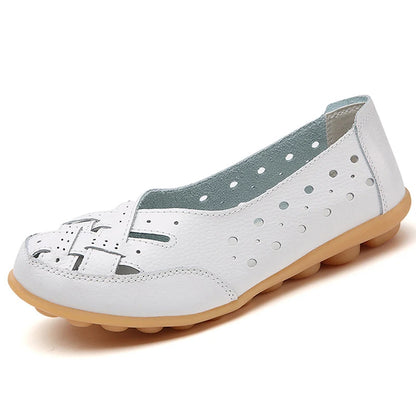 Shoes Women  2025 Soft Leather Shoes White Women's Loafer Slip On Flats Zapatos De Mujer Flat Shoes Women Casual Footwear Female