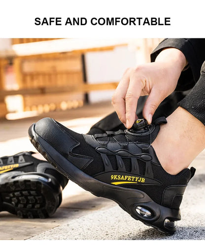 Safety Shoes Men steel toe boots Wire Rotary Buckle Work Sneakers Indestructible Shoes Anti-smash Anti-puncture Work Shoes