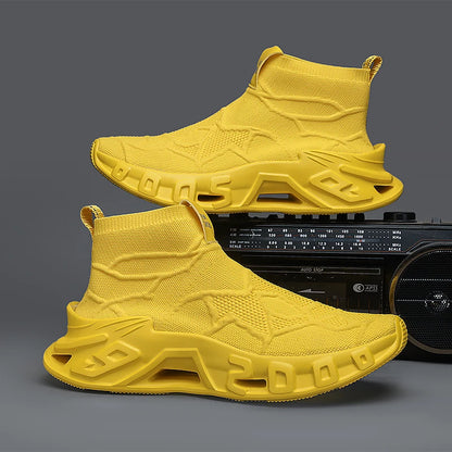 Men's Outdoor Sports Shoes - High-Top Sports Shoes Are Novel and Fashionable, Non-Slip and Durable, Suitable for All Seasons, Versatile Sports Shoes