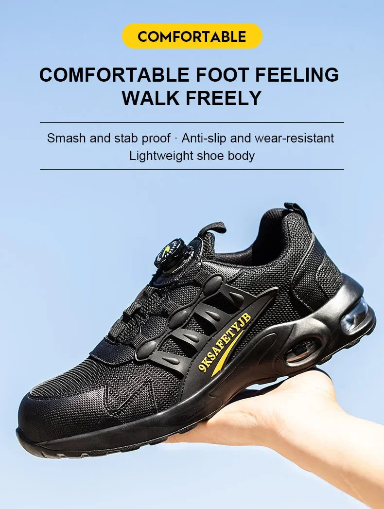 Safety Shoes Men steel toe boots Wire Rotary Buckle Work Sneakers Indestructible Shoes Anti-smash Anti-puncture Work Shoes