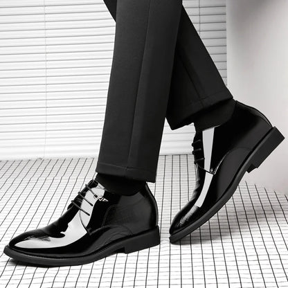 Men Heighten Formal Pointed Oxfords Suit Shoes