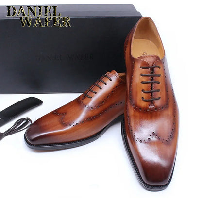 Men's Genuine Leather Oxford Brogue Shoes