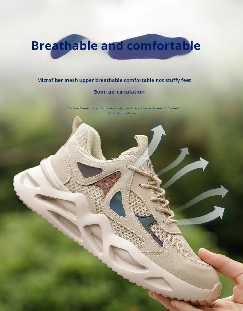 Outdoor Work Shoes Men Safety Shoes With Steel Toe Breathable Lightweight Work Sneakers Anti Smash Anti-puncture Safety Boots