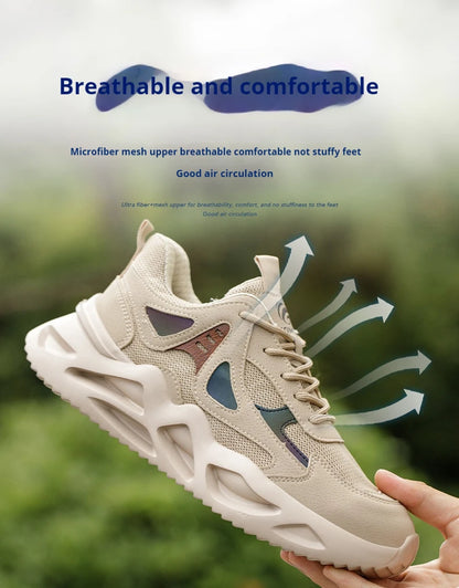 Outdoor Work Shoes Men Safety Shoes With Steel Toe Breathable Lightweight Work Sneakers Anti Smash Anti-puncture Safety Boots