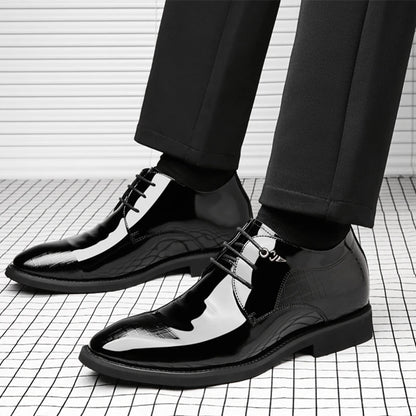Men Heighten Formal Pointed Oxfords Suit Shoes