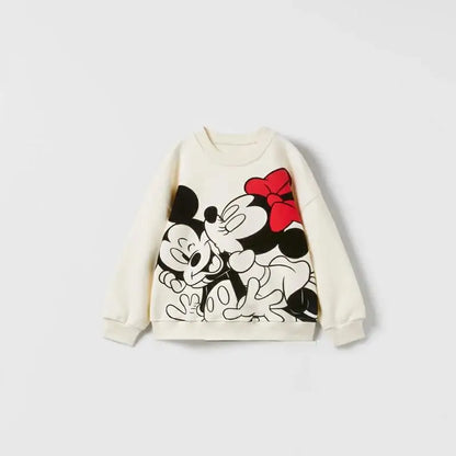 Minnie Mouse Pattern Baby Girl Autumn Sweatshirt Suit Popular Design Tops + Leggings Two Piece Set Kids Clothing Children's Set