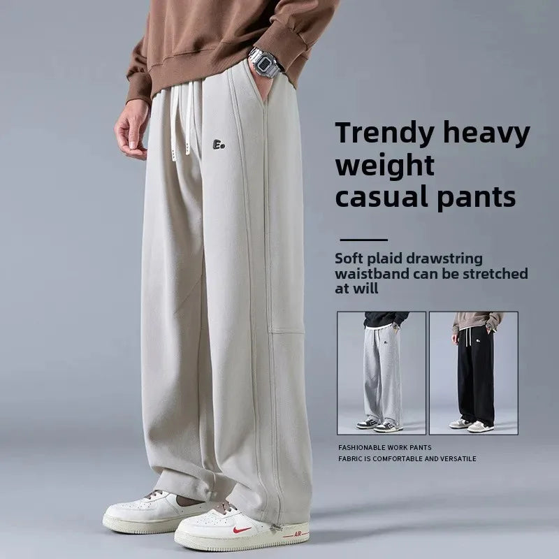 Casual Pants for Men Trousers Male American Fashion Sports Sweatpants for Boys' Spring New Style Pants Loose Straight Wide-Leg