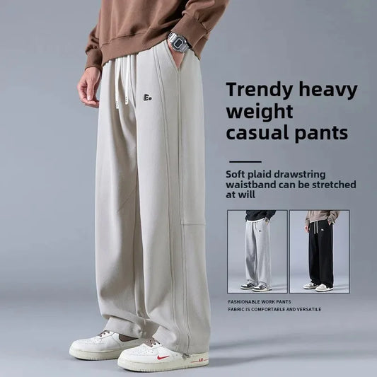 Casual Pants for Men Trousers Male American Fashion Sports Sweatpants for Boys' Spring New Style Pants Loose Straight Wide-Leg
