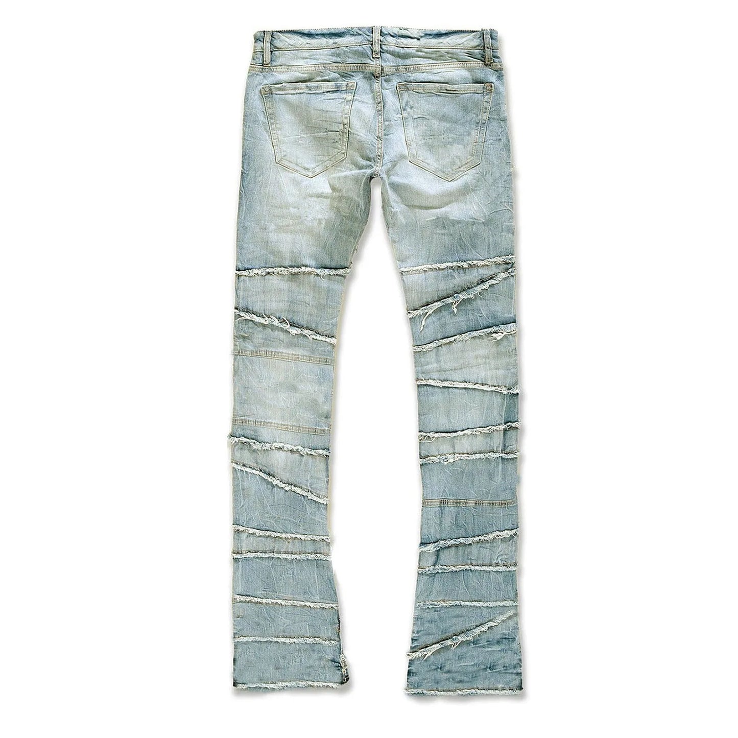 Jeans For Men Stretch Fit Skinny Stacked Ripped Jeans Slim Fit Patch Denim Pants Slim Fit Trousers Streetwear