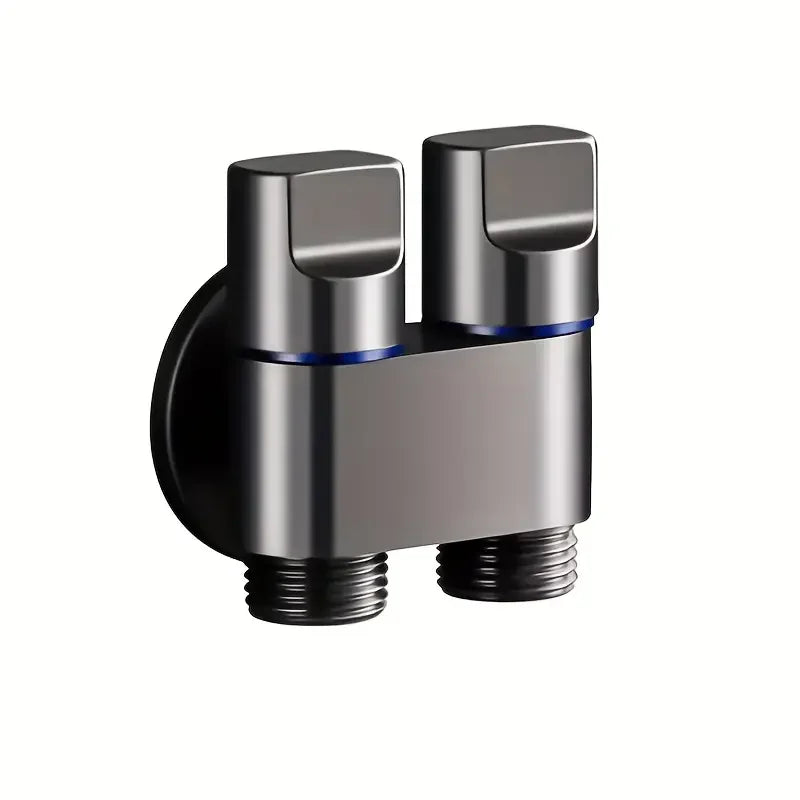 Stainless Steel double outlet angle valve large flow shower valve control valve, suitable for bathrooms and washing machines