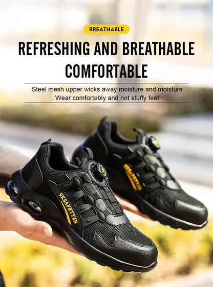Safety Shoes Men steel toe boots Wire Rotary Buckle Work Sneakers Indestructible Shoes Anti-smash Anti-puncture Work Shoes