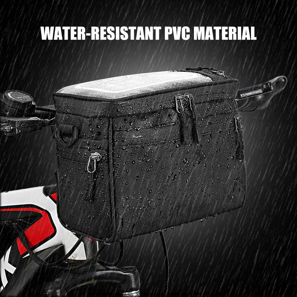 Bicycle Handlebar Bag Cycling Bike Front Tube Bag Bike Pannier Shoulder Bag Carrier Pouch Bicycle Carrying Bag