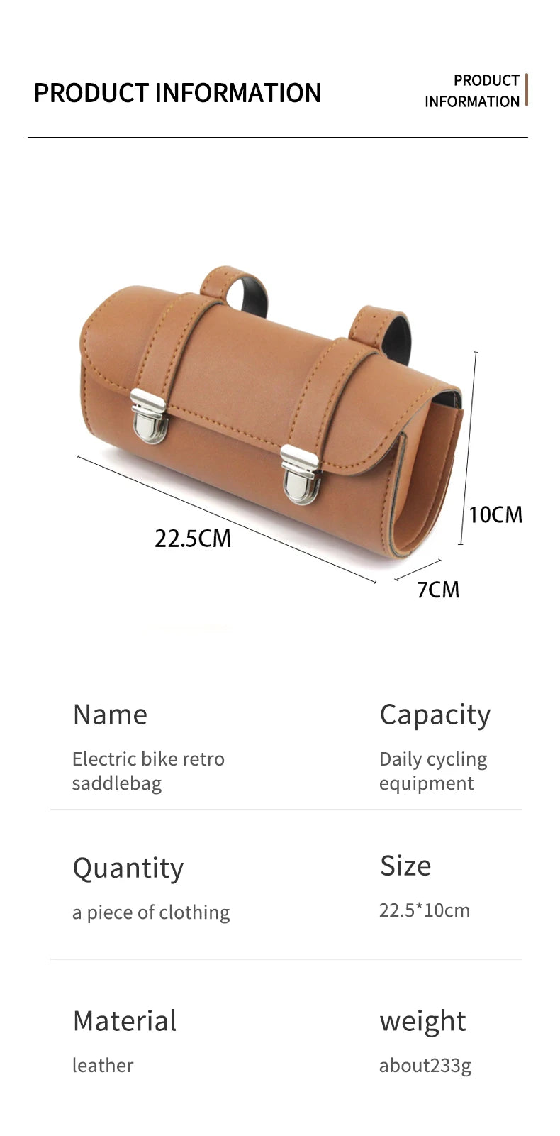 Motorcycle front end bag Mopeds retro buckle hanging bag waterproof front end bag battery car motorcycle tool bag
