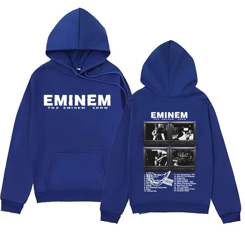 Rapper Eminem Music Album Hoodies World Tour Gift for Fan Graphic Hoodie Men Women Hip Hop Style Oversized Sweatshirt Streetwear