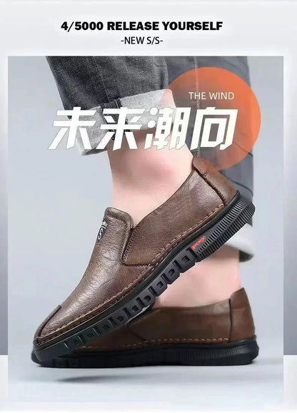 Men's shoes comfortable fashion synthetic leather shoes soft sole soft surface non-slip men's leather shoes