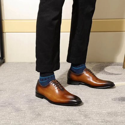 Classic Genuine Leather Whole Cut Mens Oxford Dress Shoes