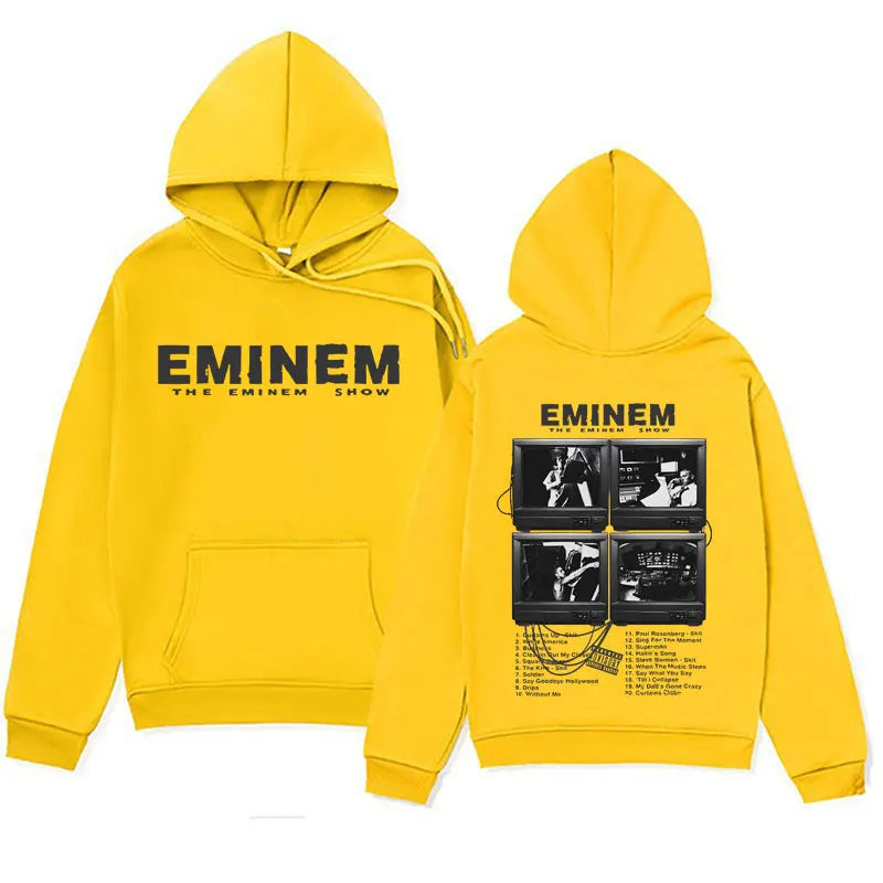Rapper Eminem Music Album Hoodies World Tour Gift for Fan Graphic Hoodie Men Women Hip Hop Style Oversized Sweatshirt Streetwear