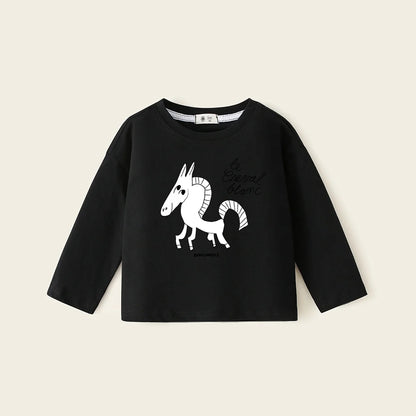 Boys Cartoon T-shirts 2025 New Cotton Baby Tees Spring Summer Printing Tops for Girls Toddler Pullover Blouse Kids Clothing