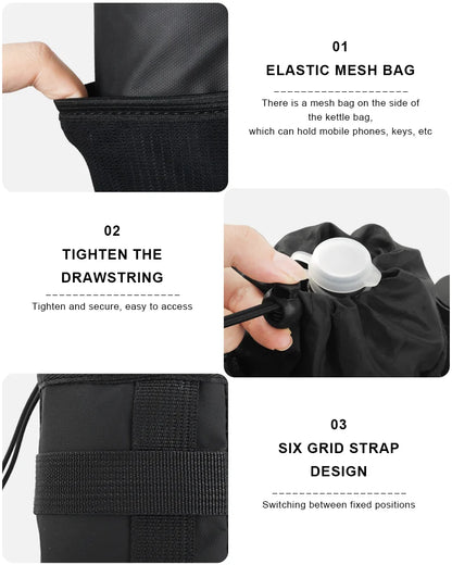 Bicycle Bag Bike Water Bottle Bag Multi-Function Portable Carrier Pouch Insulated Kettle Bag Outdoor Riding Handlebar Bag