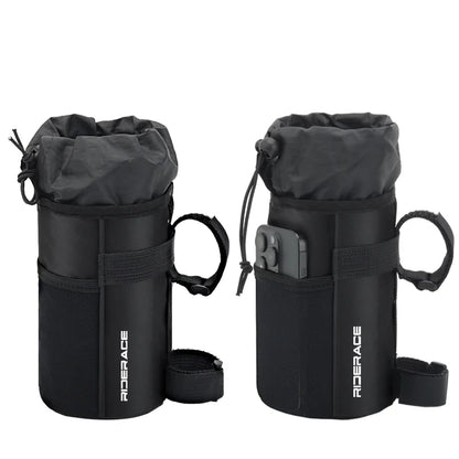Bicycle Bag Bike Water Bottle Bag Multi-Function Portable Carrier Pouch Insulated Kettle Bag Outdoor Riding Handlebar Bag