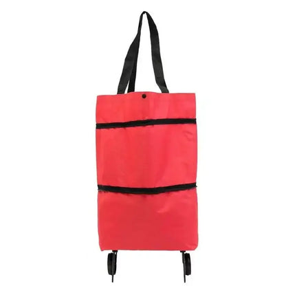 Portable Folding Shopping Bag, Tugboat Bag, Grocery Bag, Large Capacity with Wheels, Small Cart for Buying Groceries