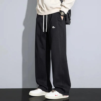 Casual Pants for Men Trousers Male American Fashion Sports Sweatpants for Boys' Spring New Style Pants Loose Straight Wide-Leg