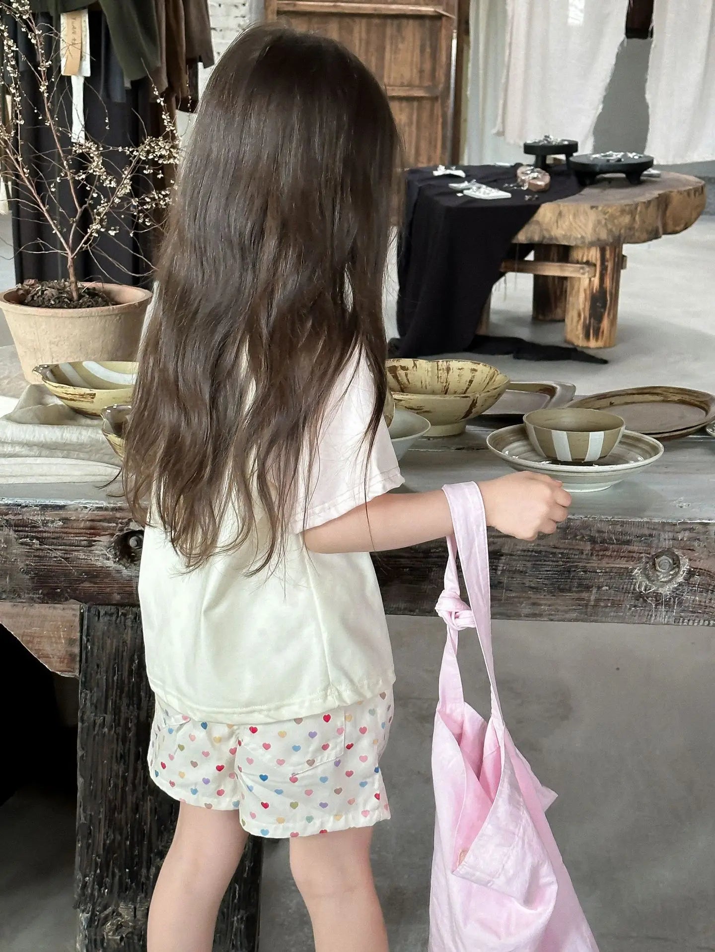 Humor Bear Girl Clothes Kids Clothing  Children's Casual Pants Heart Print Style Loose Girls' shorts Pants