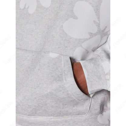 Hoodie Cool Retro Casual  Portrait Music Love Pattern Printed Drop Shoulder Loose Long-Sleeved Hooded Sweatshirt