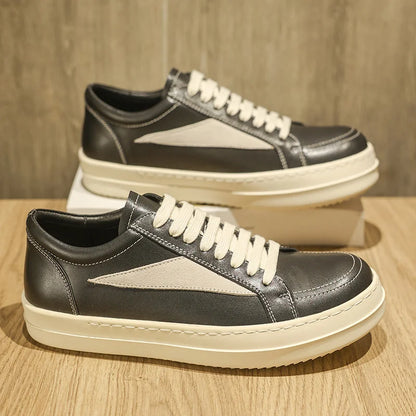 Shoes Leather Platform Sports Casual Shoes Black and White Retro Chalkboard Shoes Men's Boots Outdoor 2025 New Men's Shoes