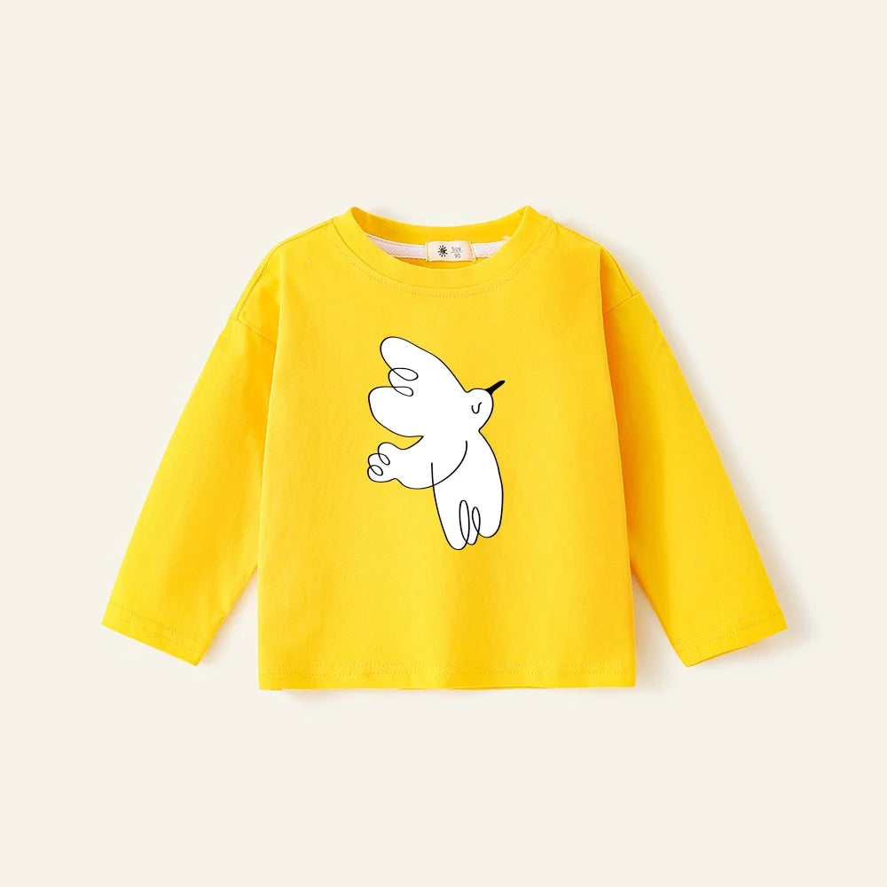 Boys Cartoon T-shirts 2025 New Cotton Baby Tees Spring Summer Printing Tops for Girls Toddler Pullover Blouse Kids Clothing
