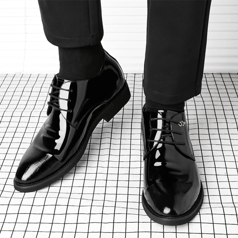 Men Heighten Formal Pointed Oxfords Suit Shoes