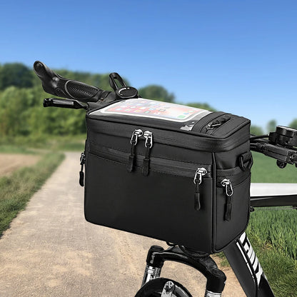 Bicycle Handlebar Bag Cycling Bike Front Tube Bag Bike Pannier Shoulder Bag Carrier Pouch Bicycle Carrying Bag