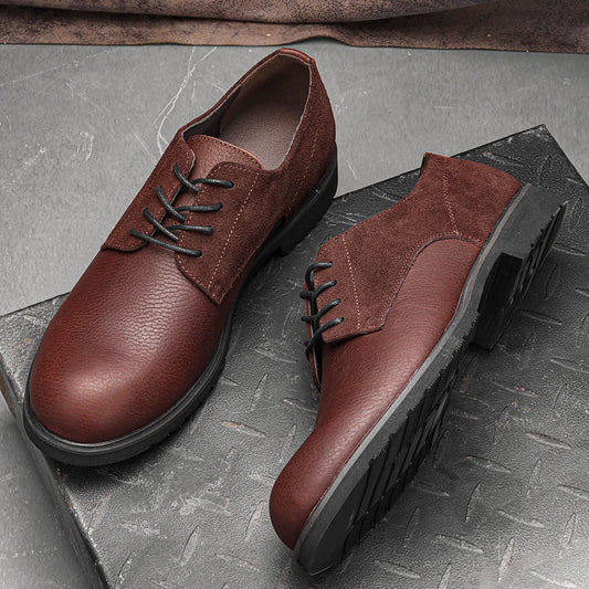 Genuine Leather Men Derby Shoes Thick Men Leather Shoes