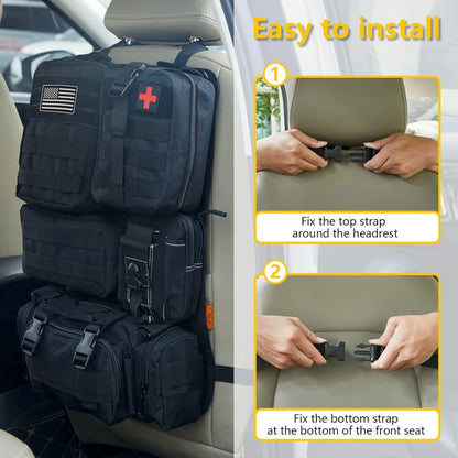 Car Backseat Hanging Bag, Tactical Accessory Organizer, Self-Driving Hunting Outdoor Storage Bag Classified Storage Bag