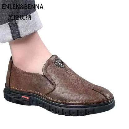 Men's shoes comfortable fashion synthetic leather shoes soft sole soft surface non-slip men's leather shoes