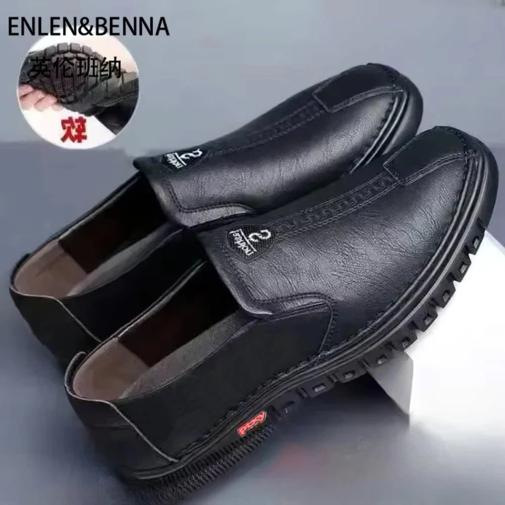 Men's shoes comfortable fashion synthetic leather shoes soft sole soft surface non-slip men's leather shoes