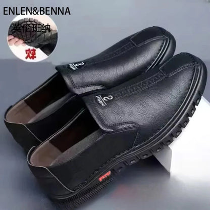 Men's shoes comfortable fashion synthetic leather shoes soft sole soft surface non-slip men's leather shoes
