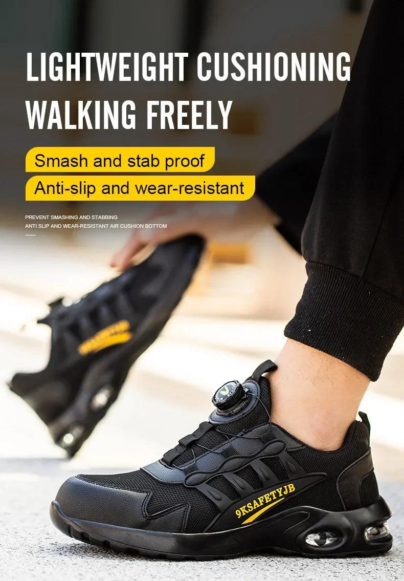 Safety Shoes Men steel toe boots Wire Rotary Buckle Work Sneakers Indestructible Shoes Anti-smash Anti-puncture Work Shoes