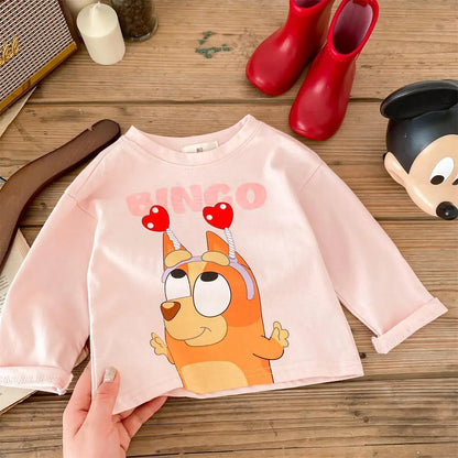 Mickey Printed Children Spring Bottoming Shirt Crewneck Long Sleeve T-shirt Fashion New Kids Clothing Boy Girl Base Shirt Blouse