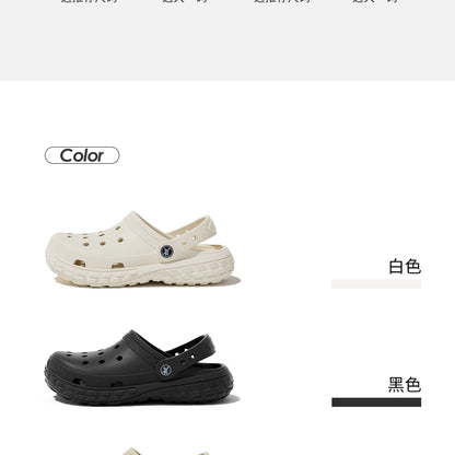Women and Men's Hole Shoes Summer Non-Slip Outdoor Sandals Closed Toe Shit Feeling Beach Slippers Thick Bottom Soft Bottom