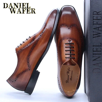 Men's Genuine Leather Oxford Brogue Shoes