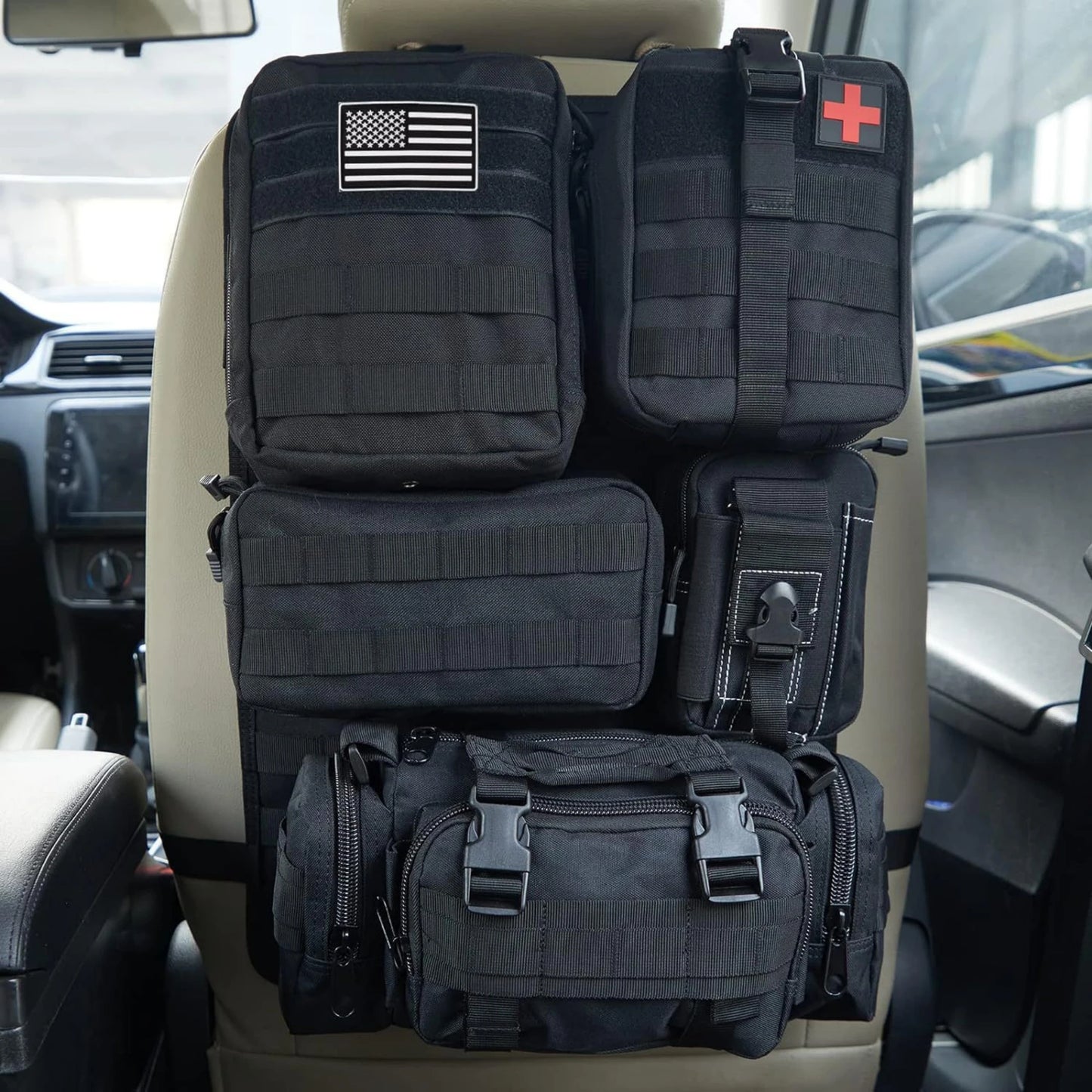 Car Backseat Hanging Bag, Tactical Accessory Organizer, Self-Driving Hunting Outdoor Storage Bag Classified Storage Bag