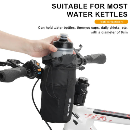 Bicycle Bag Bike Water Bottle Bag Multi-Function Portable Carrier Pouch Insulated Kettle Bag Outdoor Riding Handlebar Bag