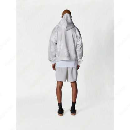 Hoodie Cool Retro Casual  Portrait Music Love Pattern Printed Drop Shoulder Loose Long-Sleeved Hooded Sweatshirt