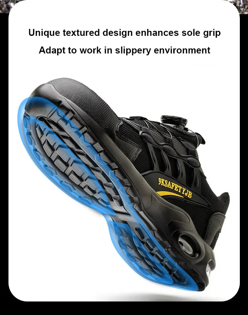 Safety Shoes Men steel toe boots Wire Rotary Buckle Work Sneakers Indestructible Shoes Anti-smash Anti-puncture Work Shoes