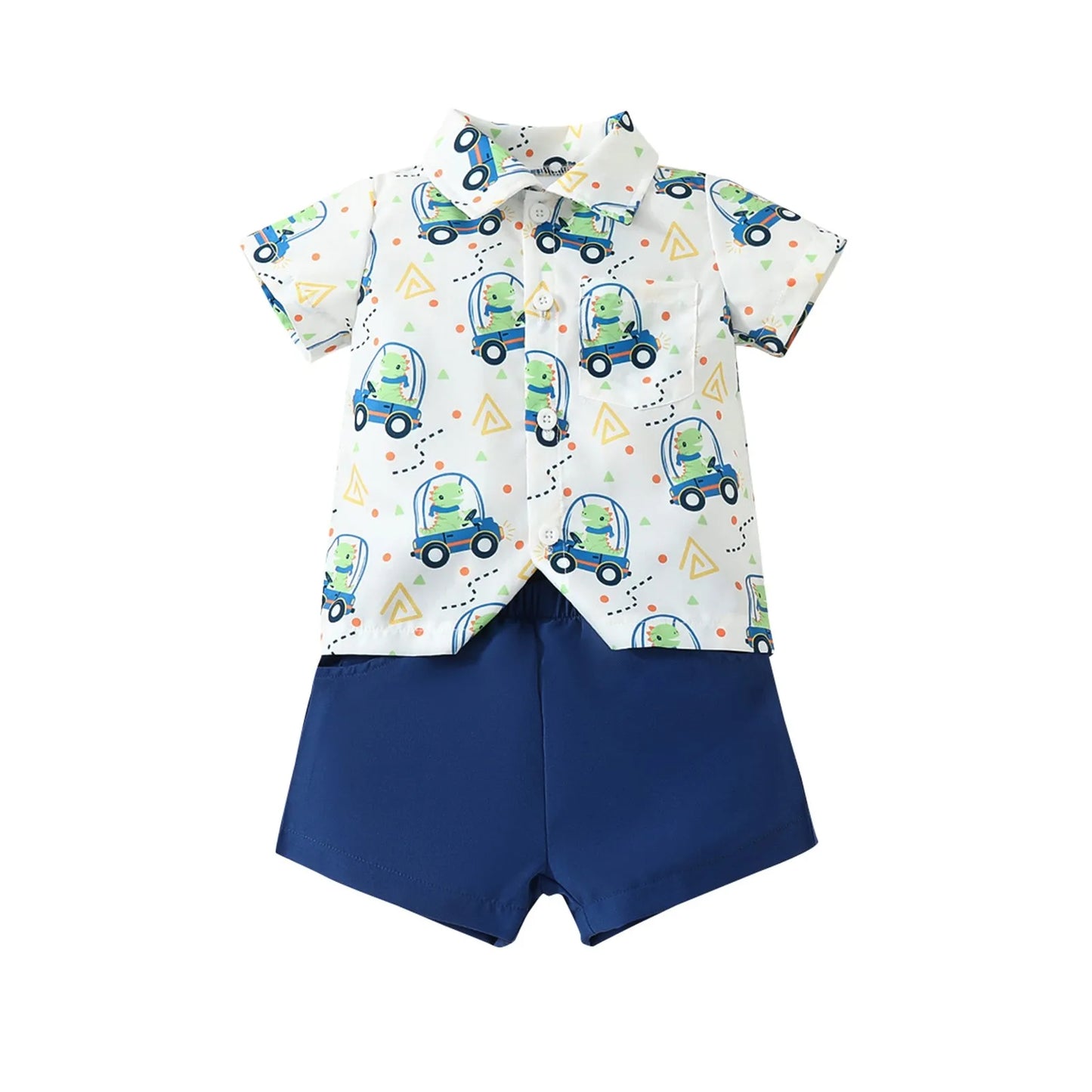 Summer Boys' Sets  Shirt Shorts Casual Two-Piece Simple Kids Clothing