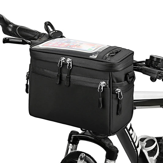 Bicycle Handlebar Bag Cycling Bike Front Tube Bag Bike Pannier Shoulder Bag Carrier Pouch Bicycle Carrying Bag