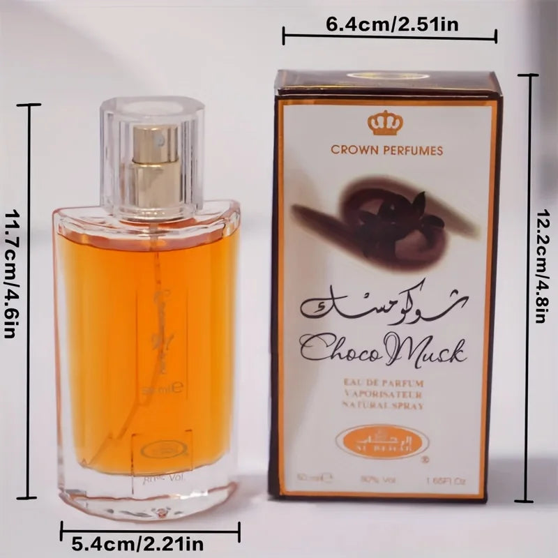 Women's Luxury Perfume 1.69oz Chocolate and Musk Fragrance with Rose and Vanilla Notes Long-lasting Fragrance