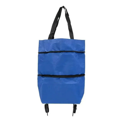 Portable Folding Shopping Bag, Tugboat Bag, Grocery Bag, Large Capacity with Wheels, Small Cart for Buying Groceries