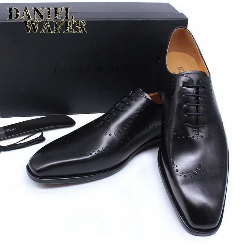 Men's Genuine Leather Oxford Brogue Shoes